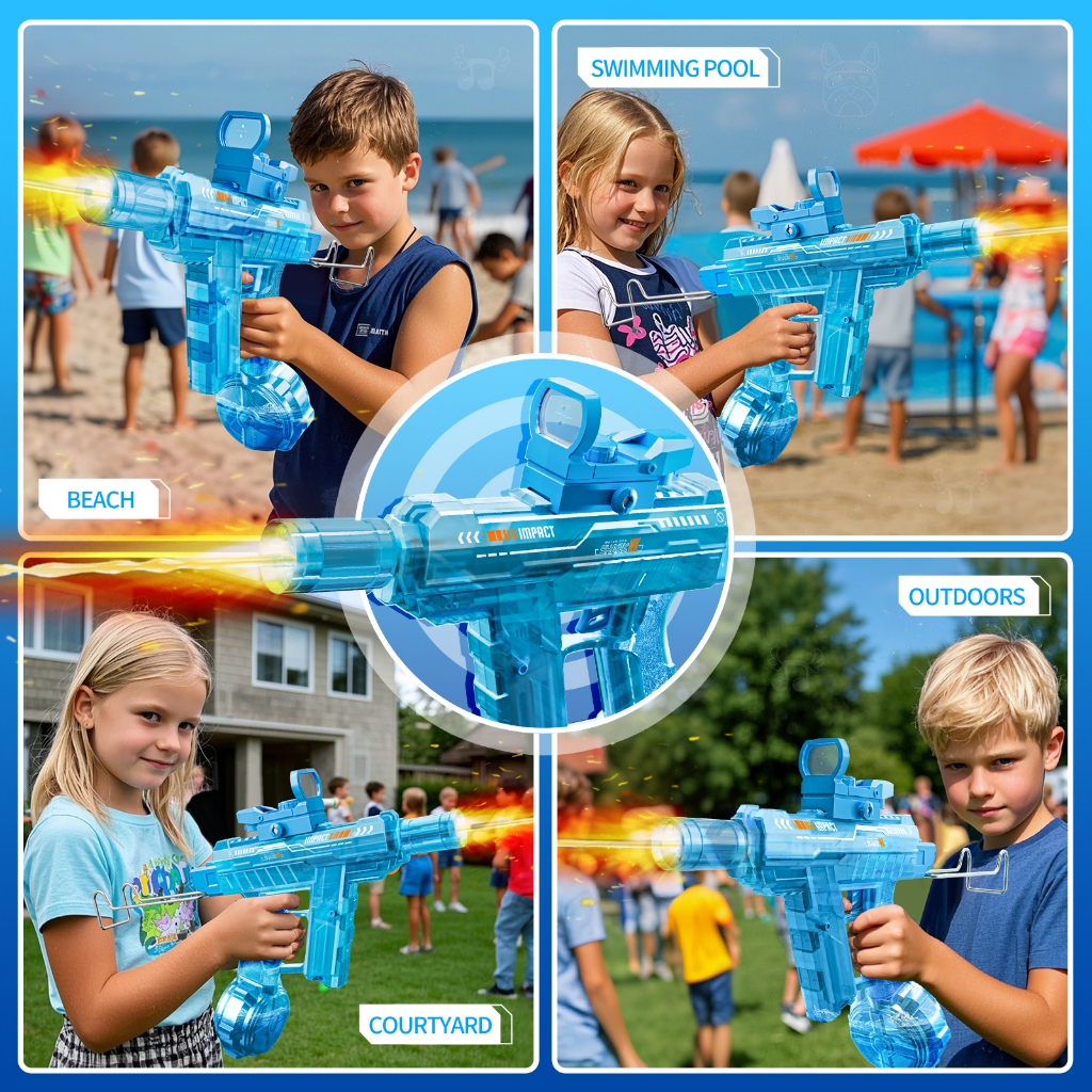 【 ​จัดส่งภายในวันนี้​ 】ปืนน้ำไฟฟ้า LED สงกรานต์ ระบบยิงต่อเนื่อง ถังน้ำความจุสูง ของเล่นเด็กเล่นน้ำ ของขวัญสำหร - รูปที่ 7