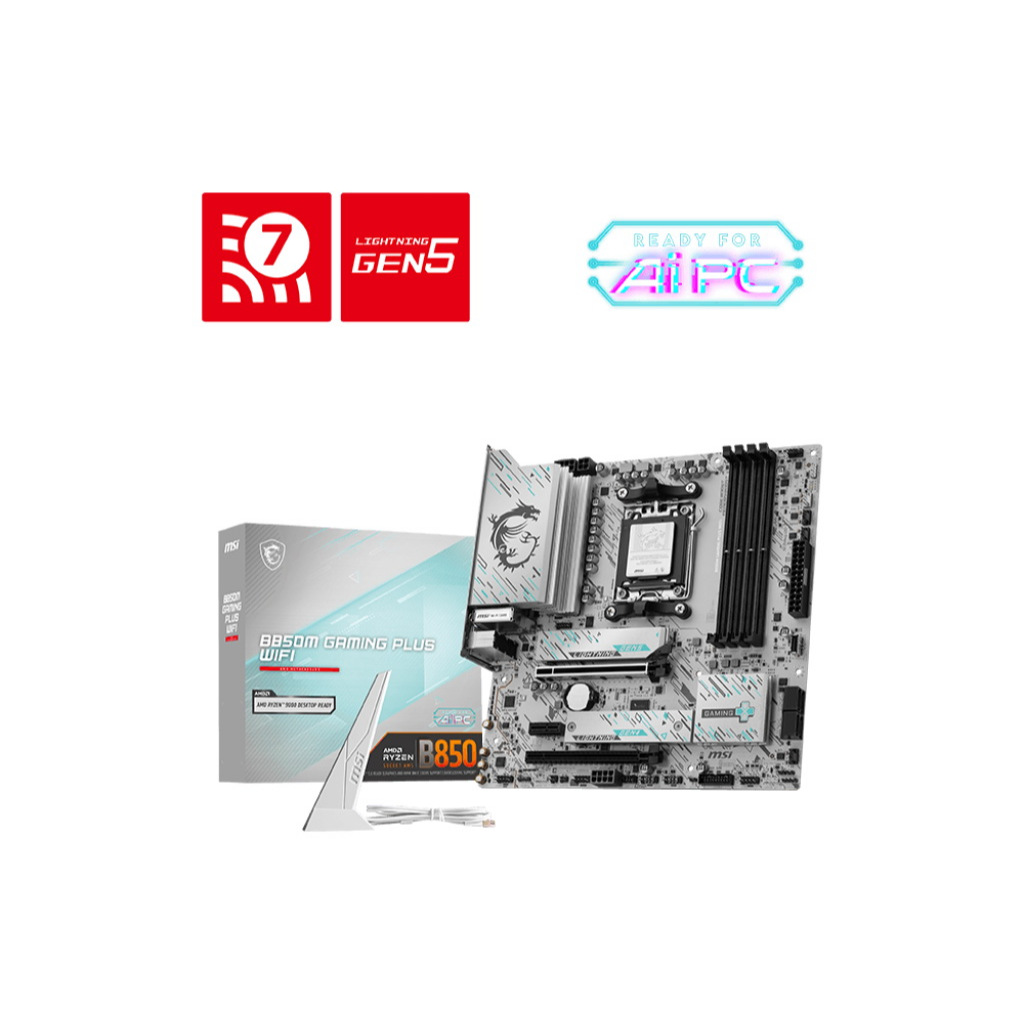 MAINBOARD (เมนบอร์ด) MSI B850M GAMING PLUS WIFI Ryzen 9000 DDR5 mATX