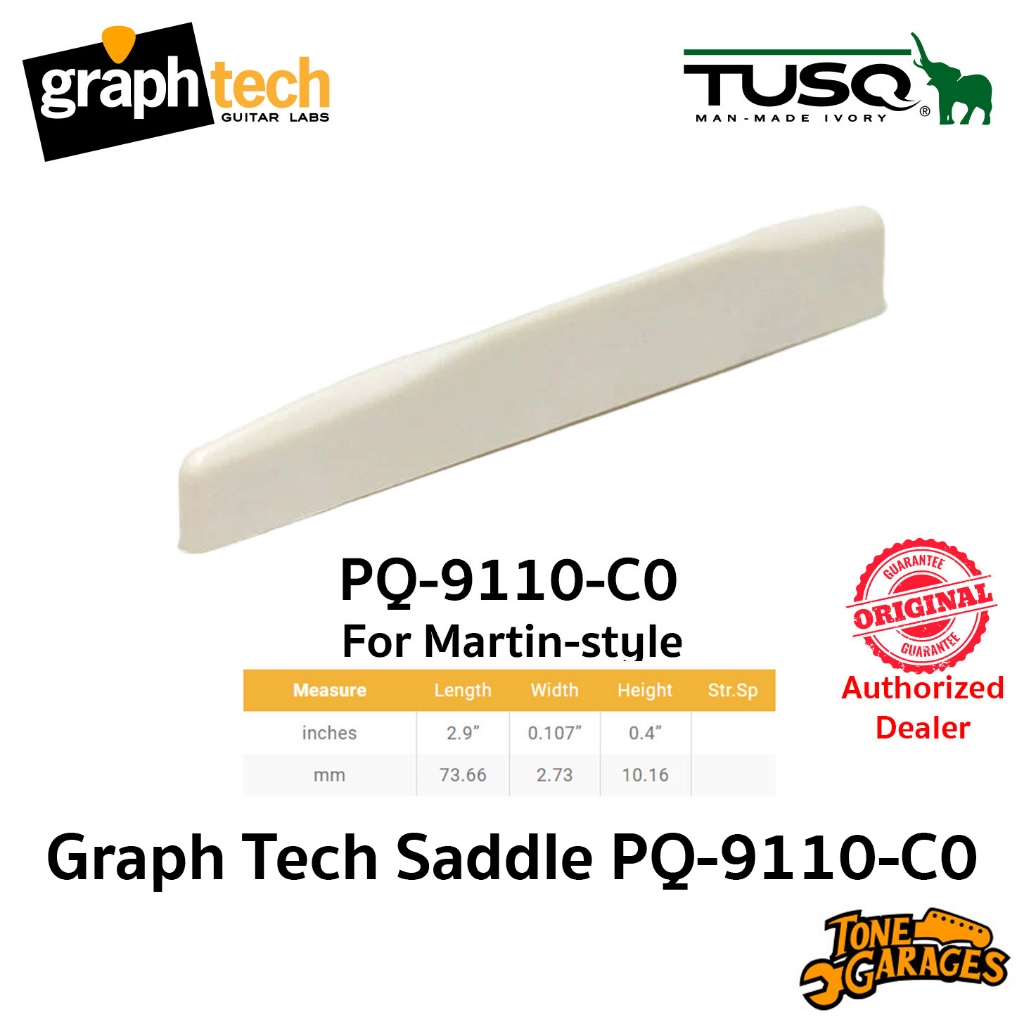 Graph Tech TUSQ Acoustic Saddle Compensated for Martin-style 73.66mm (2.9") PQ-9110-C0 แซดเดิ้ลอคูสต