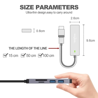 GOOJODOQ Usb Hub 3.0 Type C Adapter แล็ปท็อปสำหรับ MacBook Ipad อุปกรณ์เสริมส่วนขยาย Pd Charger Port