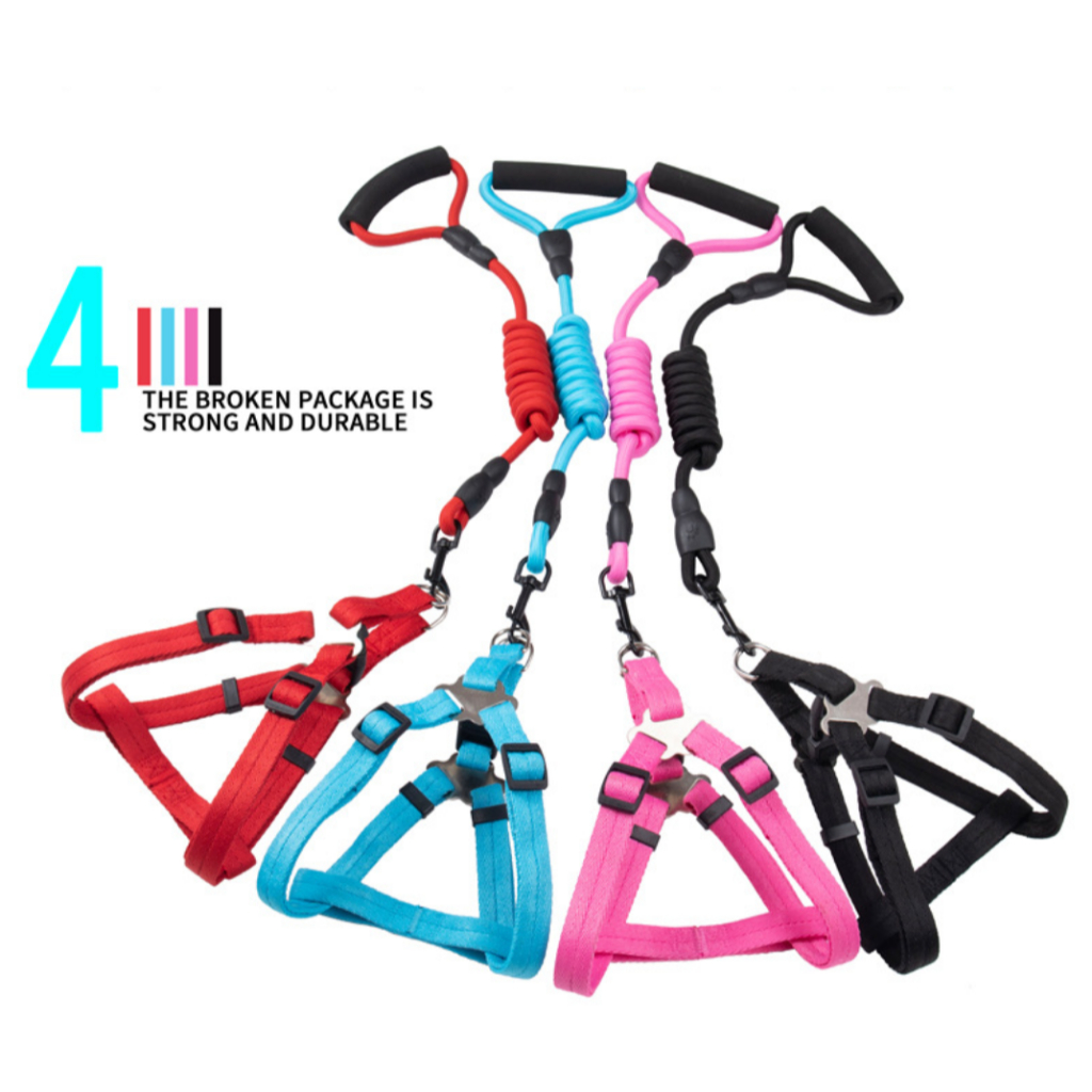 PP-265 สายรัดอก สายจูงสัตว์เลี้ยง สุนัข แมว หมา เสื้อรัดอก ปลอกคอ ปรับได้ แข็งแรง ราคาถูก พร้อมส่ง