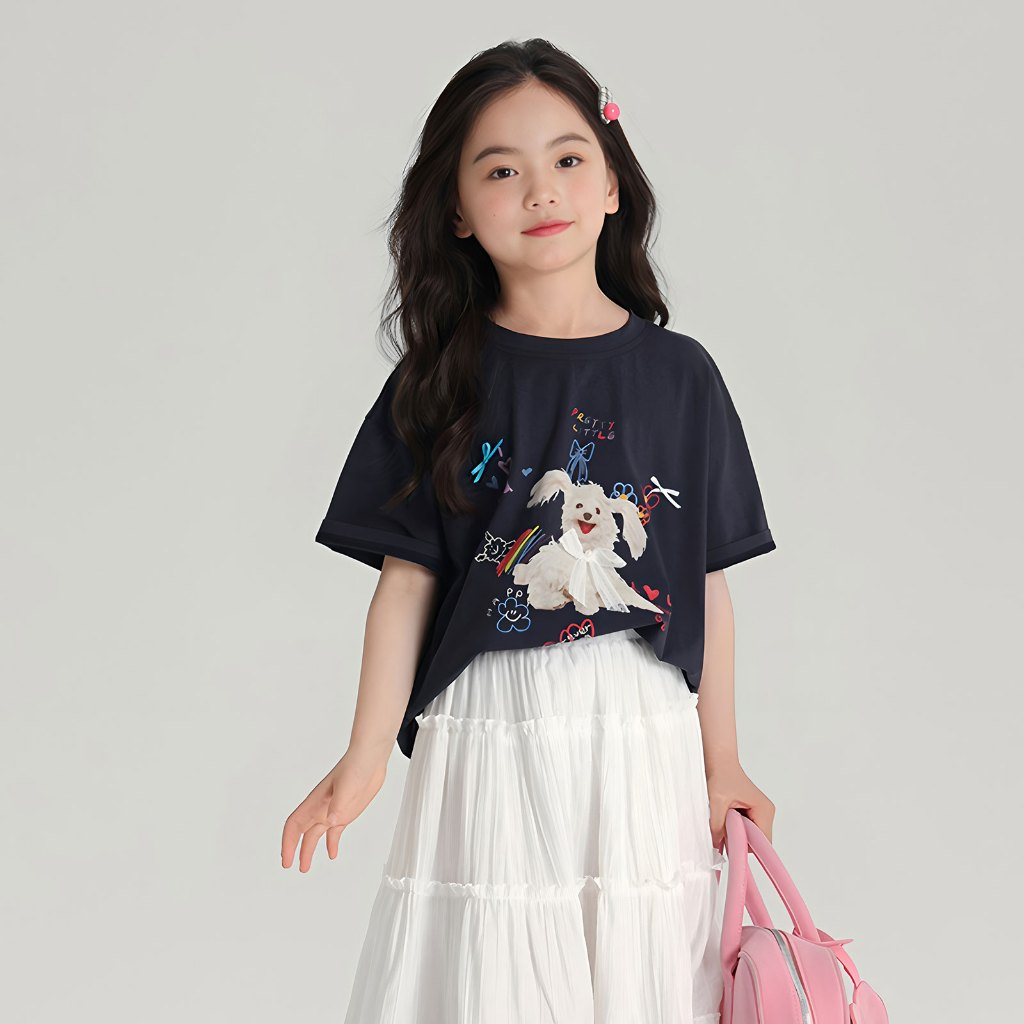 เสื้อเด็ก เสื้อยืดคอกลม แขนสั้น คุณหนู น่ารักก 2025