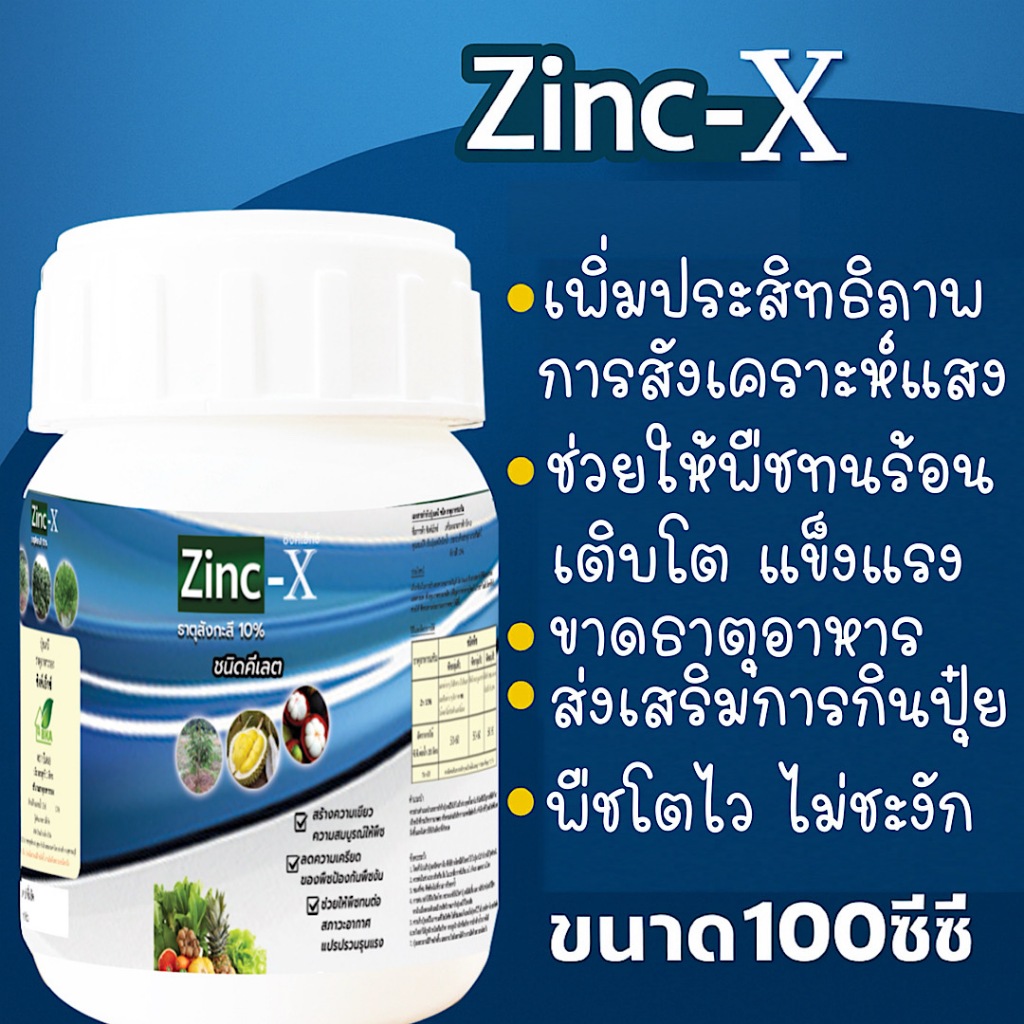 ซิงค์เอ็กซ์ ขนาด 100ซีซี สังกะสี10% ชนิดคีเลต ป้องกันและกำจัด เชื้อรา เชื้อแบคทีเรีย CLEARANCE SALE