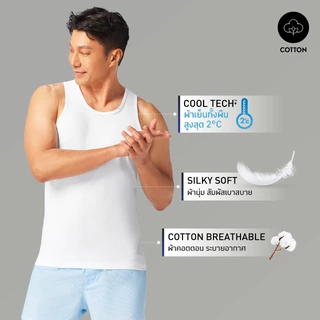 GQ Inerwear เสื้อกล้ามนวัตกรรม Cool Tech™+ เนื้อผ้าที่ผสานเจลเย็นทั้งผืน ช่วยลดอุณหภูมิเย็น