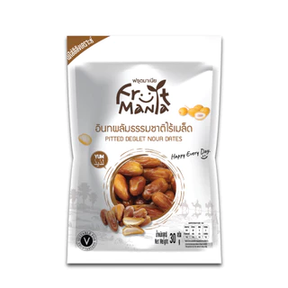 [แพ็คสุดคุ้ม 6 ซอง] FruitMania ฟรุตมาเนีย อินทผลัมธรรมชาติไร้เมล็ด 30 กรัม PITTED DEGLET NOUR DATES