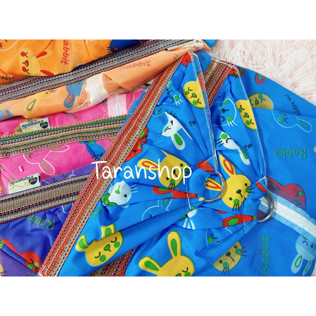 เปลเด็กลายเป็ด กระต่าย [ มีมุ้ง ] เปลนอนเด็ก เปล เปลไกว ที่นอน