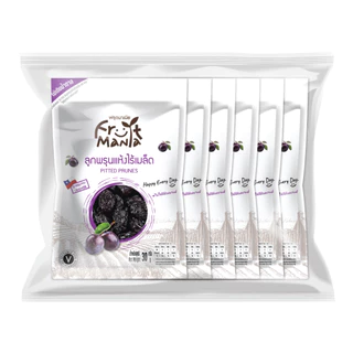 [แพ็คสุดคุ้ม 6 ซอง] FruitMania ฟรุตมาเนีย ลูกพรุนแห้งไร้เมล็ด 30 กรัม Pitted Prunes