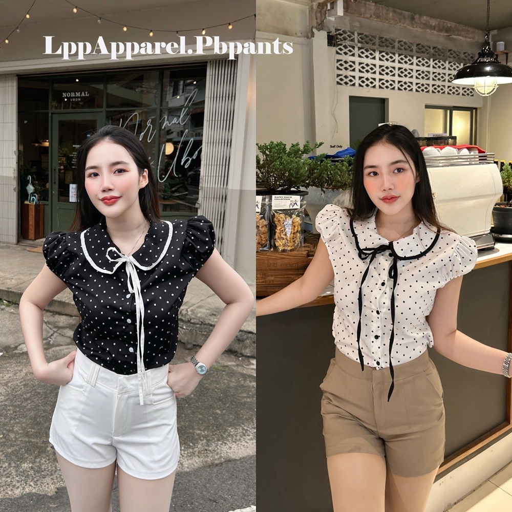 Pbpants เสื้อคอบัวแฟชั่นแขนตุ๊กตาพอง