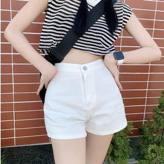5สี กางเกงสั้ยผู้หญิง กางเกงยีนส์ เอวสูง ผ้ายืดได้ ทรงเข้ารูป สไตล์ออลแมทช์ #1501252