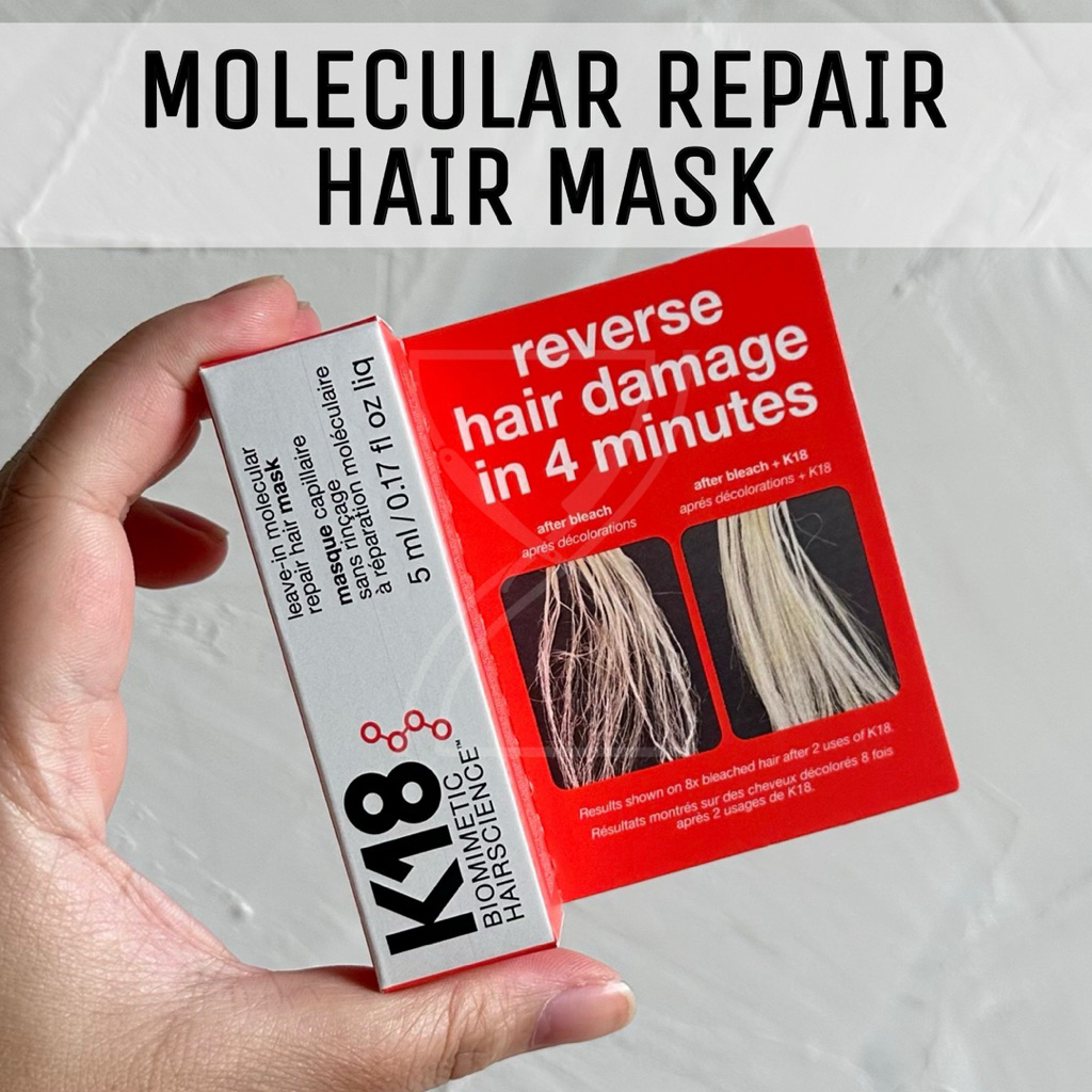 (พร้อมส่ง/ของแท้มีเลขจดแจ้ง)K-18 LEAVE-IN MOLECULAR REPAIR HAIR MASK ขนาดพกพา 5ml  มาส์กทรีตเมนต์แบบ