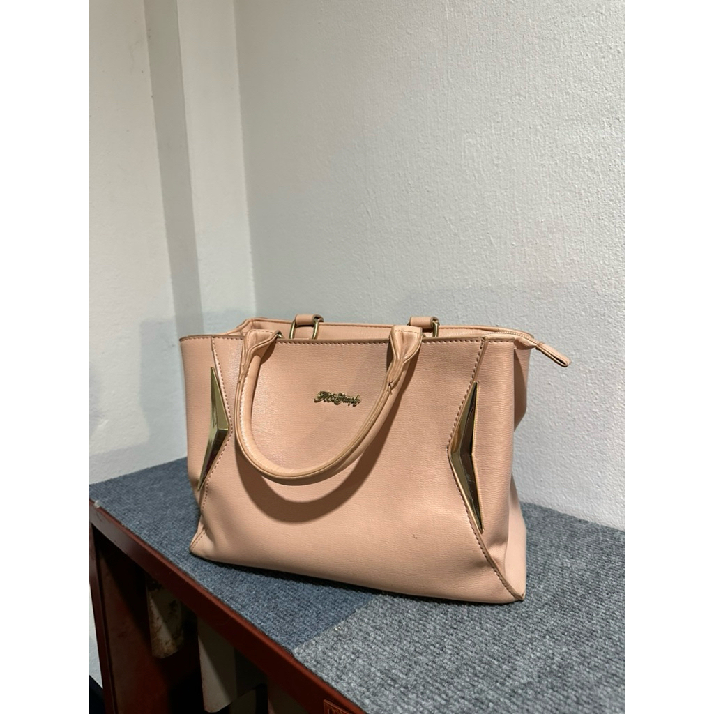 มือสอง ส่งต่อ TW Simply by Taywin กระเป๋าหนัง สีชมพูพีช อะไหล่ทอง สภาพดี