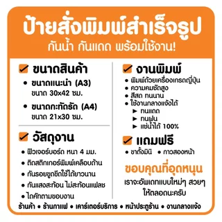 ป้ายน้ำผึ้งมะนาว น้ำผึ้งมะนาวโซดา ขนาดแนะนำ (A3) ขนาด 30x42 ซม. ฟิว4มิล