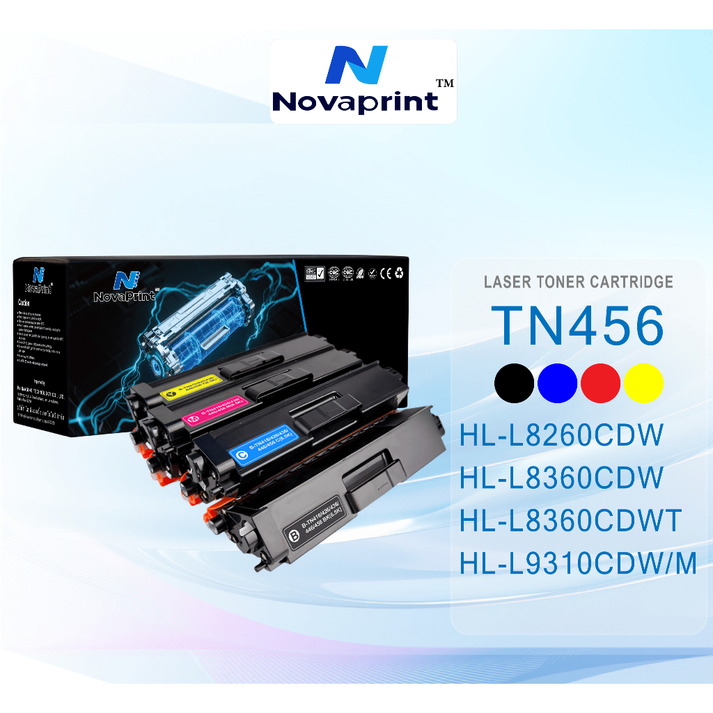 ตลับหมึกโทนเนอร์ Brother รุ่น TN456 BK/C/M/Y สำหรับ HL-L8260CDW/HL-L8360CDW/HL-L8360CDWT