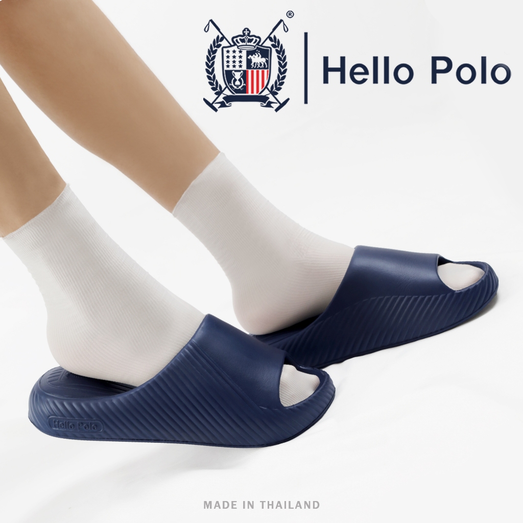 Hello Polo รองเท้าแตะผู้ชาย รองเท้าแฟชั่นลําลอง  รองเท้านิ่มเหมือนเห กัน ยียบขี 4CM พื้นรองเท้าหนา ลายอุ้งเท้าแมว HP8014