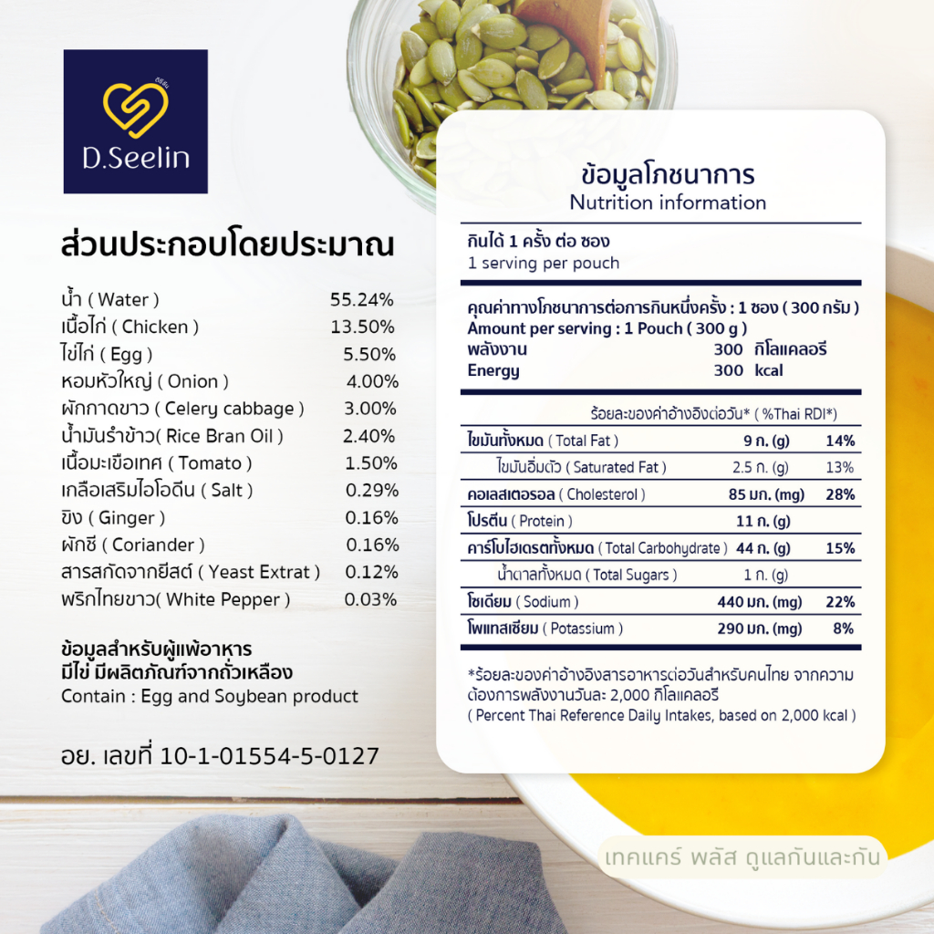 D Seelin อาหารผู้ป่วย อาหารทางสายยาง 300 กรัม ดีซีลิน อาหารเหลวผู้ป่วย สูตรมหาวิทยาลัยมหิดล - รูปที่ 6