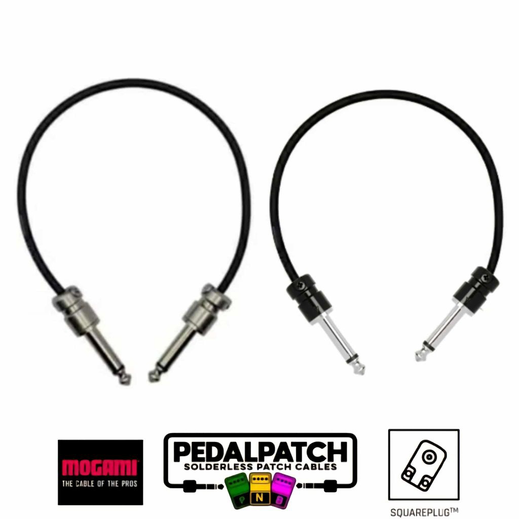 PEDAL PATCH CABLE สายพ่วงเอฟเฟค รุ่น SQUARE PLUG สาย MOGAMI 2319 สามารถเลือกสีและความยาวได้