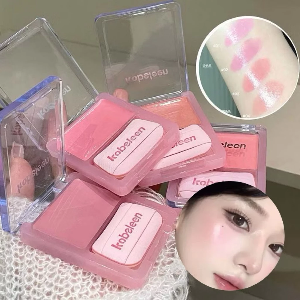 O-14 บลัชออน เนื้อครีม Blush Cream ตลับสี่เหลี่ยม แถมพัฟ สีสวยฉ่ำวาว สุขภาพดี