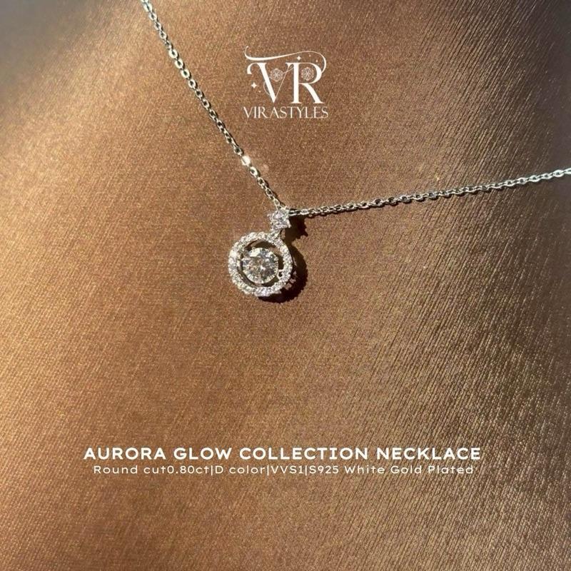 VRS.สร้อยเงิน92.5เพชรโมอีส สร้อยคอพร้อมจี้เพชร เครื่องประดับผู้หญิง จี้เม็ดเดี่ยว น้ำหนัก 0.80 กะรัต