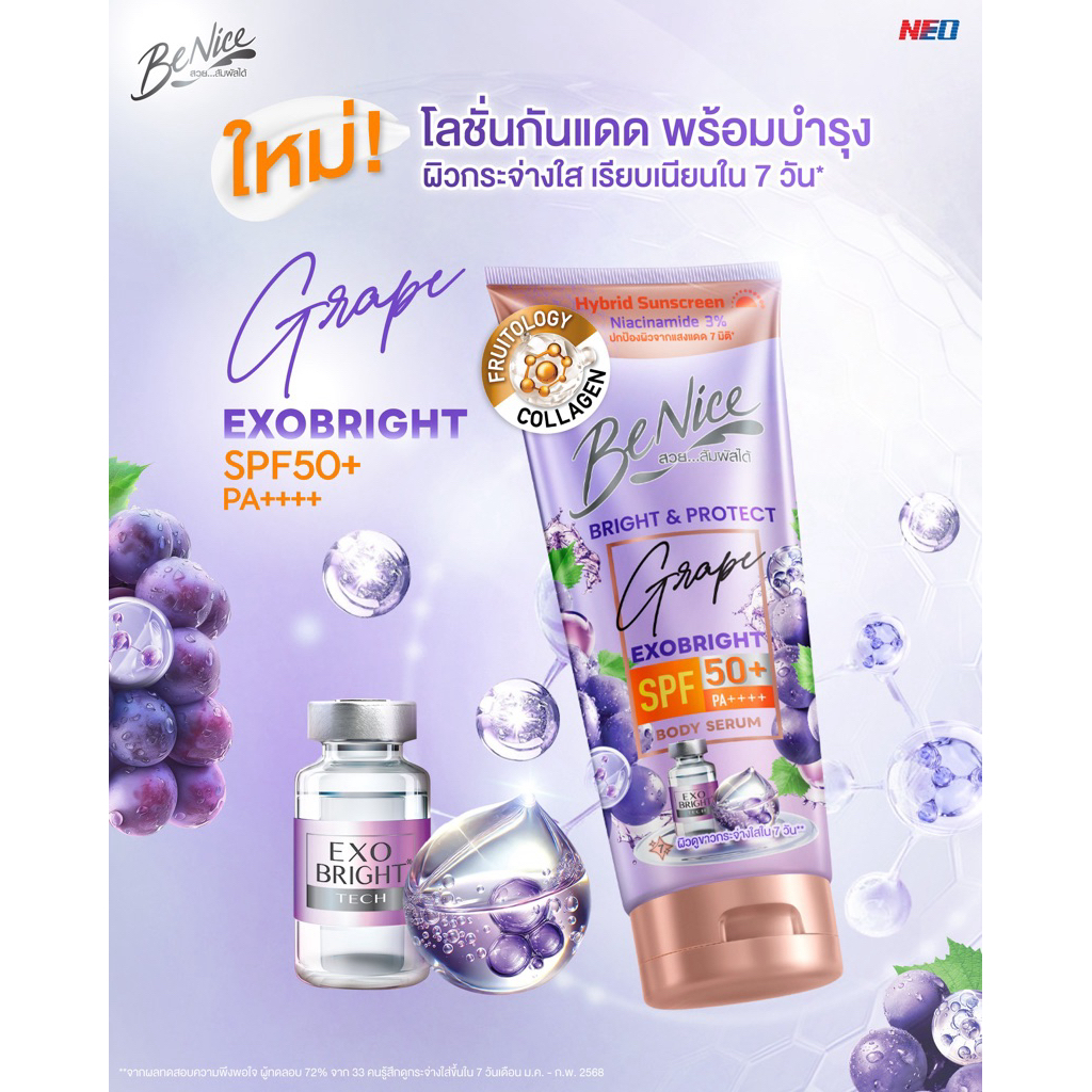 Benice บีไนซ์ เพอร์ฟูม คอลลาเจน บอดี้โลชั่น ขนาด 150/170 มล. รูปที่ 2