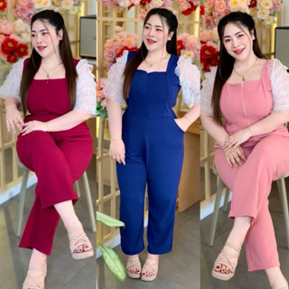 DF- จั้มแขนระบายซิปหน้า อก36-46 เอว30-42 สะโพก40-50 ผ้าวูลเว…