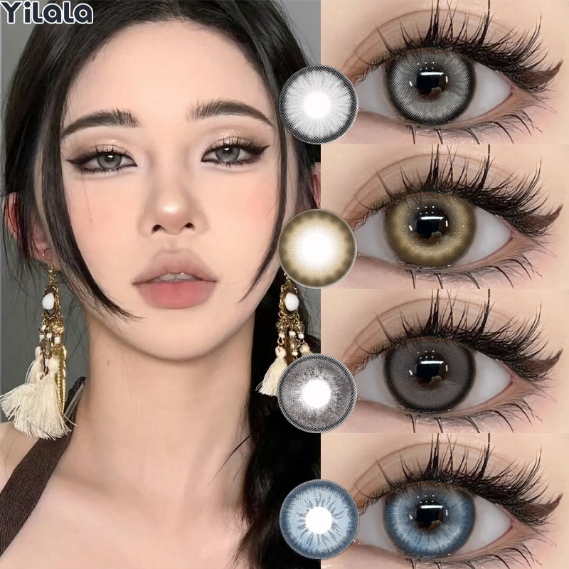 【24H Shipped】คอนแทคเลนส์ Olivia Brown /  /Gray / Black / Blue (Kitty Kawaii) ขนาดมินิ 🌷 ลายฮิต ขายดี