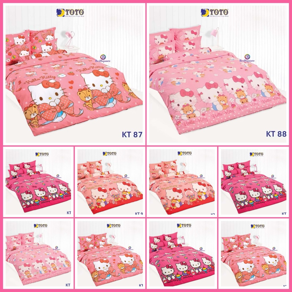 ผ้าปูที่นอน 3.5/5/6 ฟุต ลายคิตตี้ Kitty/TOTO 2025 KT87 KT88 KT89 KT90