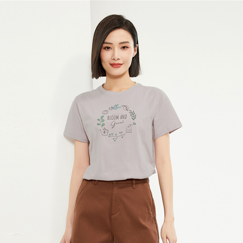 GIORDANO (Online Exclusive) เสื้อยืดผู้หญิง Women's Printed Tee 13394201 B1