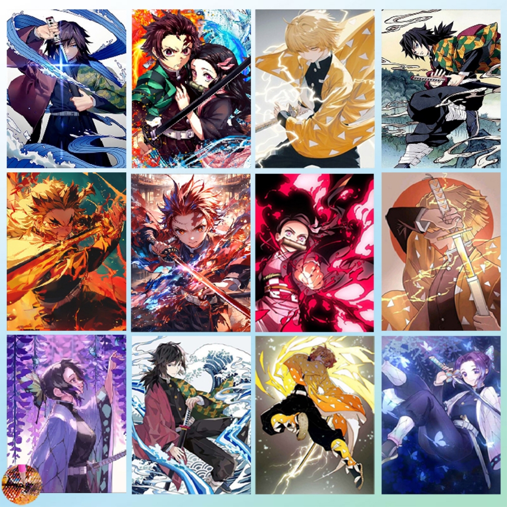 Diamond Painting 5D DIY ดาบพิฆาตอสูร ครอสติสคริสตัล 5มิติ ปักครอสติส ภาพติดเพชร รูปภาพ WxH 30x40 cm