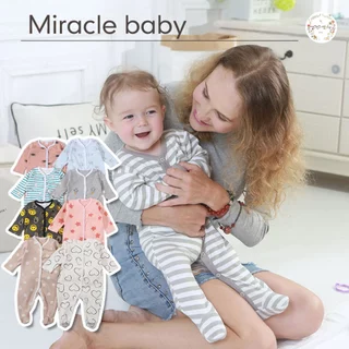 5 ชิ้น CICI baby ชุดนอนคลุมเท้า(0~เด็กน 3 เดือน~6 เดือน~9-18เดือน）คุณภาพสูง ให้ความอบอุ่น ชุดนอนเด็ก ชุดเด็ก