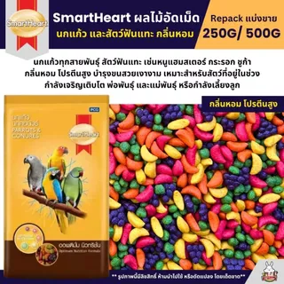 SmartHeart ผลไม้อัดเม็ด อาหารนกแก้ว และสัตว์ฟันแทะทุกชนิด (แบ่งขาย 250G / 500G)