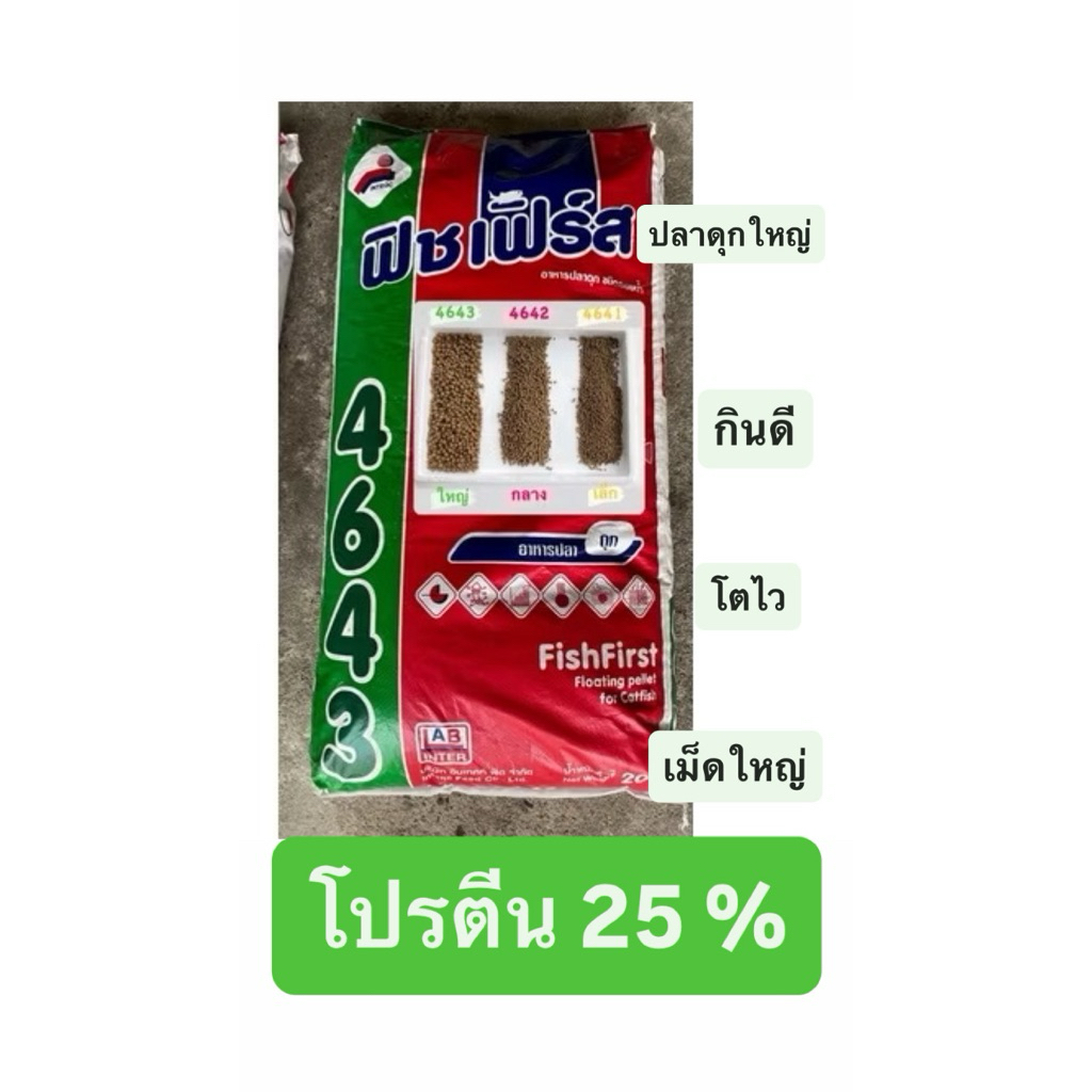🐟อาหารปลาดุกใหญ่🐟ชนิดลอยน้ำ 💦กระสอบละ 20 กก.โปรตีน 25 % จำกัด 1 กระสอบต่อการสั้งซืัอ