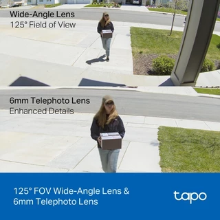 กล้องวงจรปิด WiFi ภายนอก TP-Link Tapo C246D 6MP Dual Lens หมุนได้ AI Detection Color Night Vision