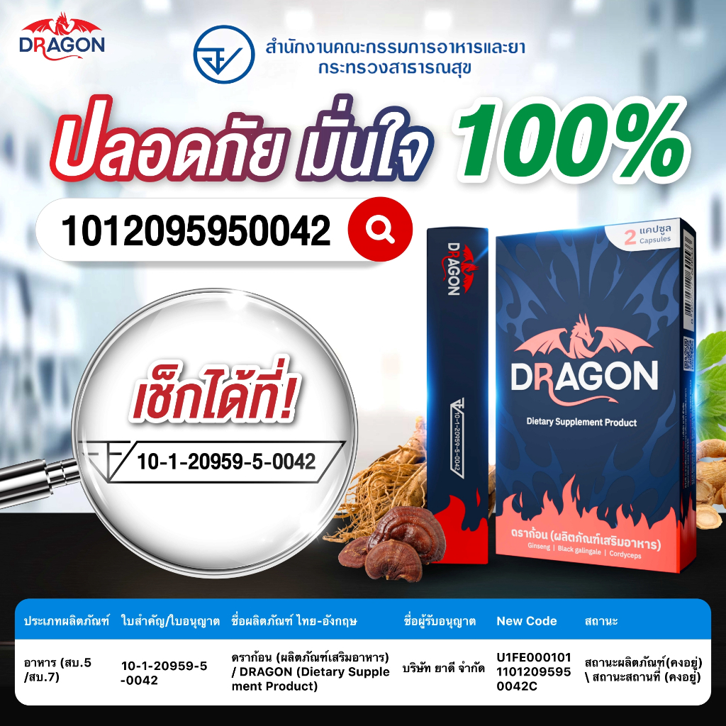 ดราก้อน🔥พร้อมส่ง ของแท้ 💯 1 คาร์ตัน 6 กล่อง เพียง 570.- มั่นใจในแบบคุณ - รูปที่ 6
