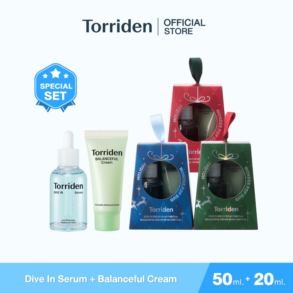 (Holiday Set) Torriden Dive In Serum (50ml) + Balanceful Cica Cream (20ml) - ทอร์ริเดน ผิวชุ่มชื้น