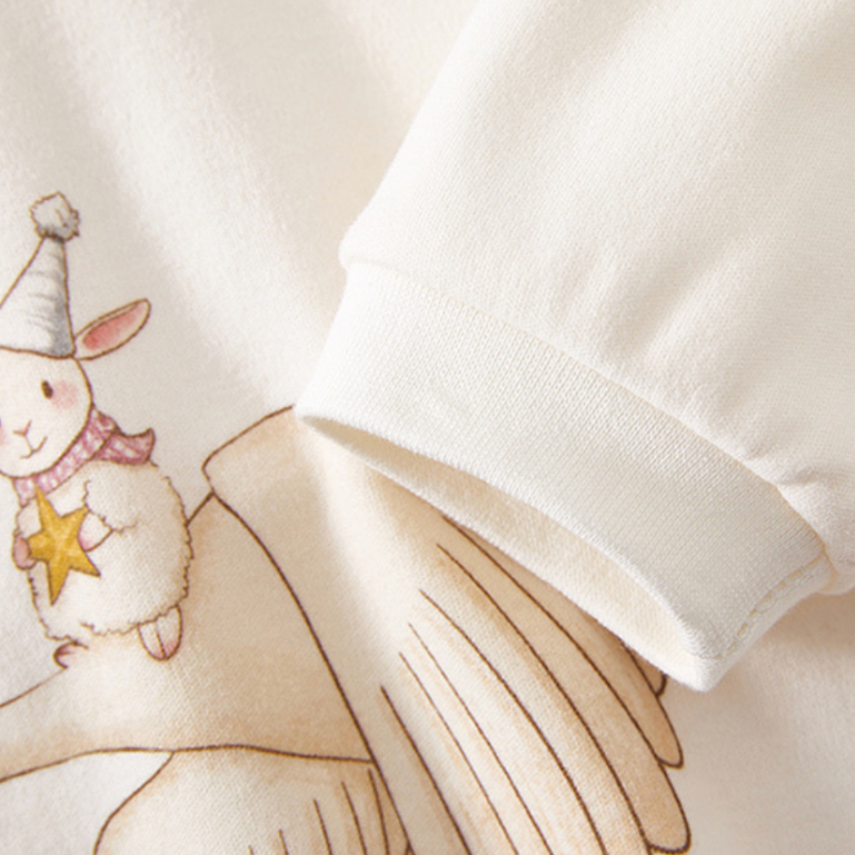 totty.apparel บอดี้สูทเด็กแรกเกิดสีครีม รอมเปอร์เด็กอ่อนสีครีมลาย little Swan รุ่นWoolly ราคา ถูกที่สุด ดีลบีเคเค แกลเลอรีภาพที่ 6
