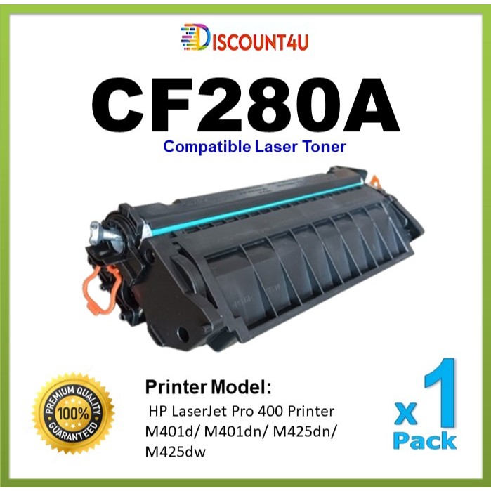 Discount4U ตลับหมึกเลเซอร์ CF280A  CF280A CF 280A For HP LaserJet Pro 400 M401d M401dn M425dn