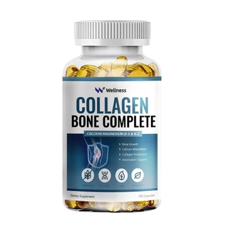 Wellness Collagen Bone Complete With Calcium,Magnesium D3 K2 การเจริญเติบโตของกระดูกและการดูดซึมแคลเซียม 120pcs