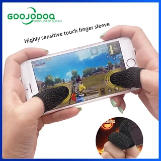 GOOJODOQ ปลอกนิ้วควบคุมเกมมือสำหรับเกมชุด Pubg ใช้ซ้ำได้ กันเหงื่อและระบายอากาศ ชุดนิ้วกดแบบเต็มหน้าจอ