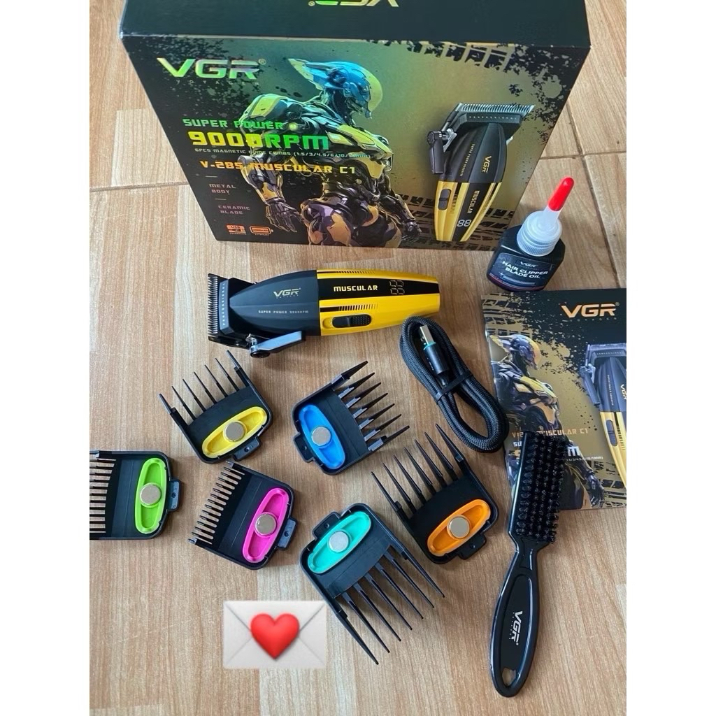 ปัตตาเลี่ยนไร้สายVGR-285 9000RPM แบบชาร์จ มีรองหวีหลายเบอร์