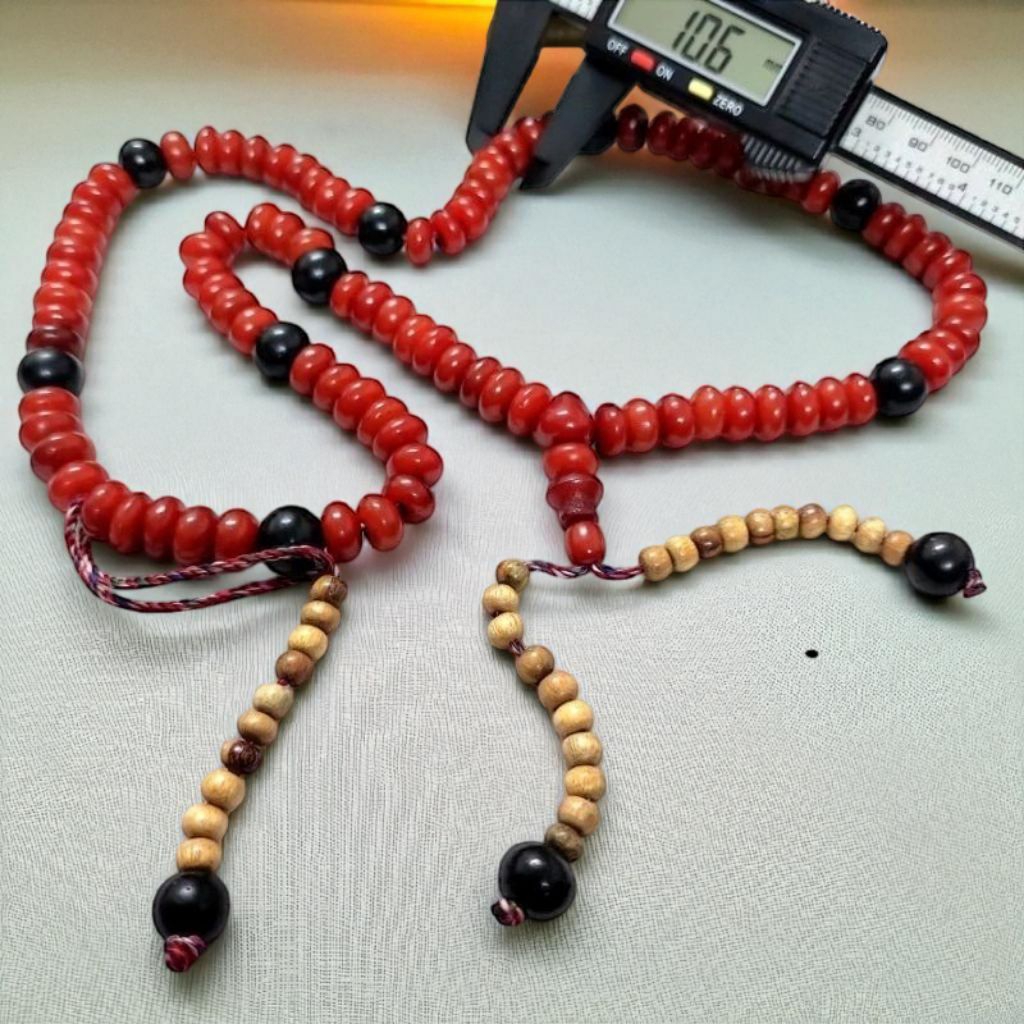 ลูกประคำ/ตัสแบห์  มูหลงแท้💯% จากอินโด 10mm  (100เม็ด)