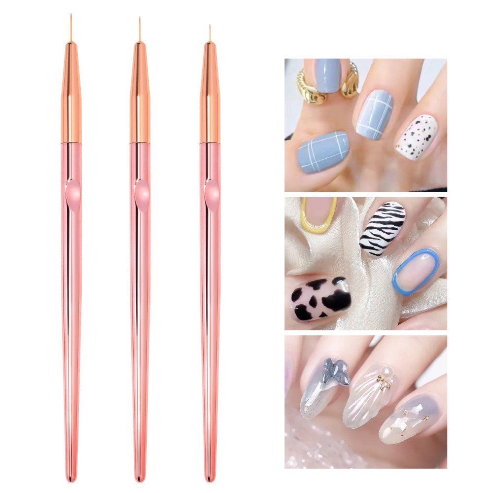 (1ห่อมี3ขนาด)พู่กันเพ้นท์เล็บ พู่กันLiner  ปลายเรียว ตัดเส้นเพ้นท์เล็บ ขอบลายคม ใช้งานง่าย