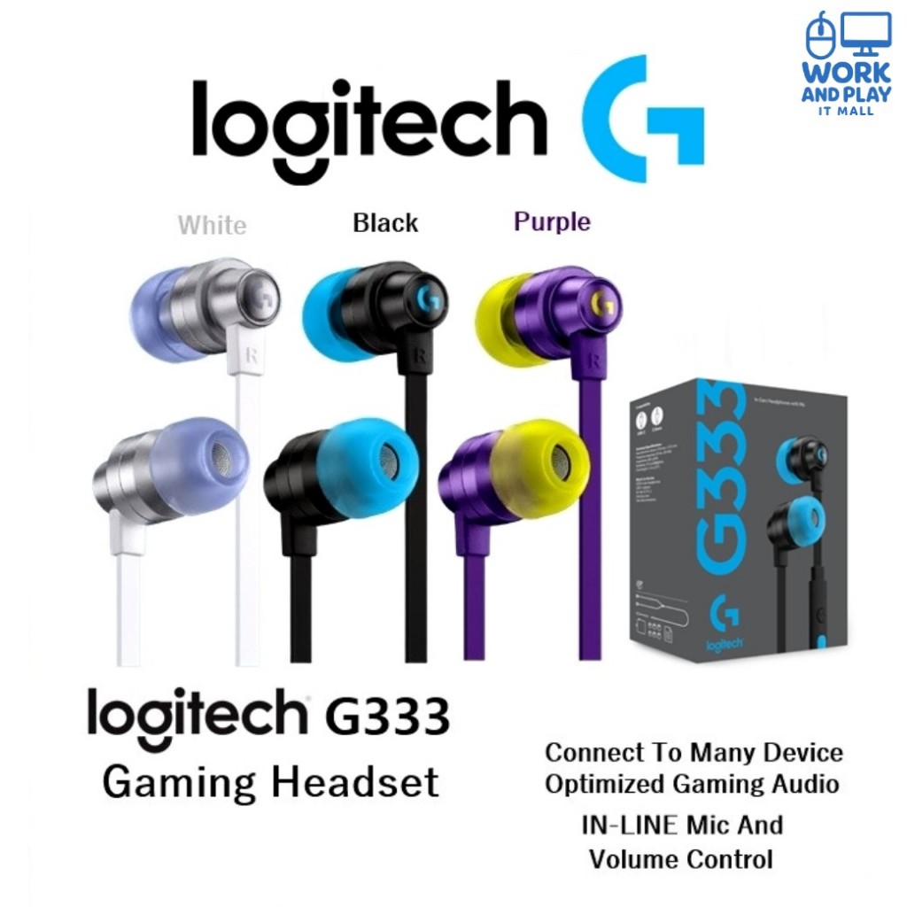 หูฟังเกมมิ่ง⚡️Logitech G333 Gaming Earphones with Mic and Dual Drivers เชื่อมต่อได้ทั้ง AUX และ USB-