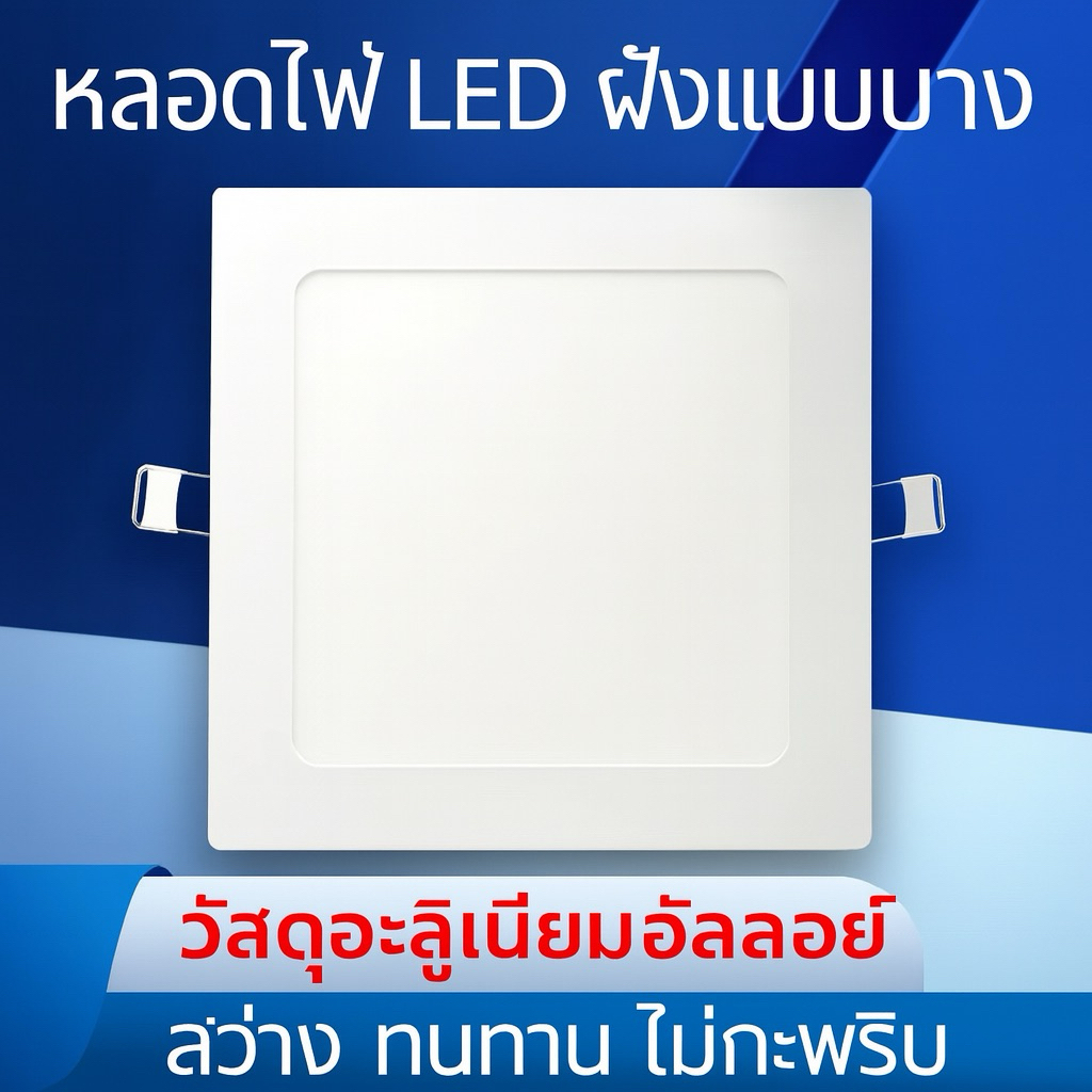 โคมไฟดาวน์ไลท์LEDแบบเหลี่ยม LEDฝังฝ้า ขนาด9W12W18Wแสงขาว/แสงวอร์ม โคมไฟฝ้าเพดาน สี่เหลี่ยม ราคา ถูกที่สุด ดีลบีเคเค แกลเลอรีภาพที่ 2