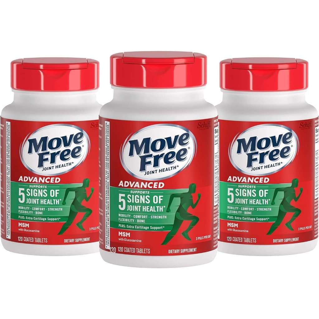 Move Free Advanced Glucosamine Chondroitin MSM Joint Support Supplement, 120 เม็ด (40 เสิร์ฟ)*