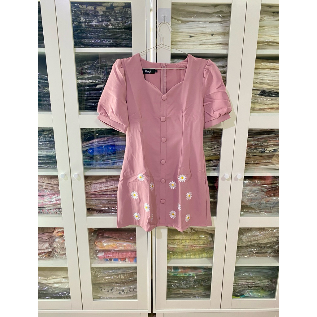 มินิเดรส สีชมพู ป้าย Ap style size L