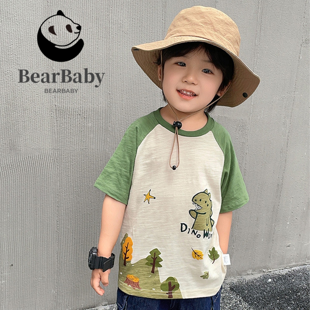 เสื้อยืดเด็กแขนสั้น เสื้อคอกลมเด็ก พิมพ์ลายสัตว์ ผ้าฝ้าย ใส่สบาย เหมาะกับเด็ก1-6ขวบ