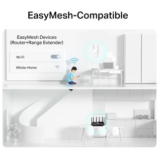 TP-Link RE505X ตัวขยายสัญญาณ WiFi 6 AX1500 | พอร์ต Gigabit | รองรับ EasyMesh | โหมด AP | ลดจุดอับ