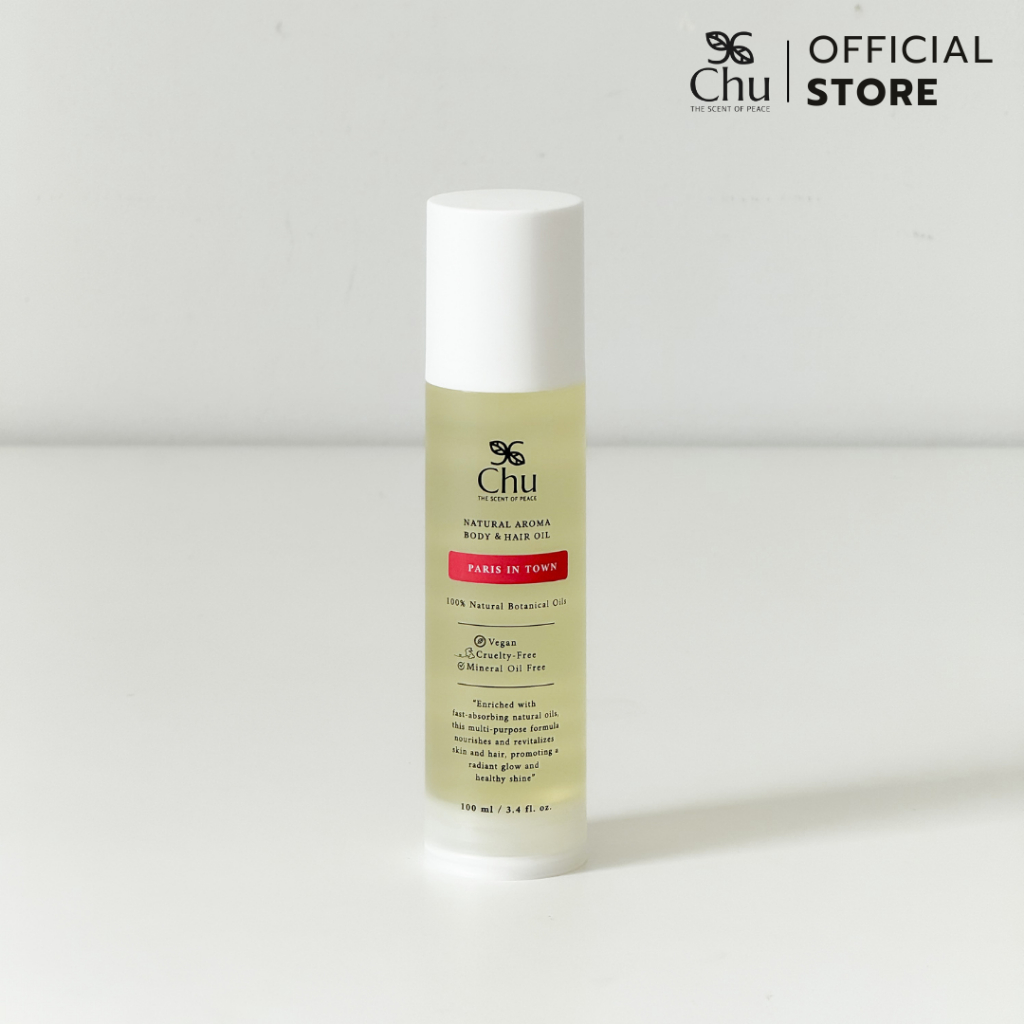 Chu Paris in Town Aroma body&Hair Oil 100 ml. ออยด์ บำรุงผิวกาย และเส้นผมอโรม่า กลิ่นปารีส อิน ทาวด์