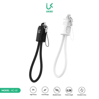 UKIKI Key Chain รุ่น KC-01 สายชาร์จพกพา Data Cable C to C / C to L สายชาร์จเร็ว 3A สายถัก ยาว 0.2 M