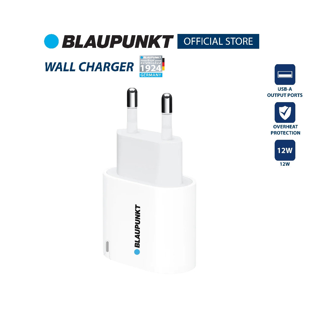 BLAUPUNKT หัวชาร์จคุณภาพสูง 12W 2.4A พอร์ต USB-A มาตรฐาน มอก. รับประกัน 1 ปี Wall Charger